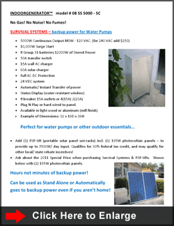 INDOORGENERATOR™ Model # 08 SS 5000 - SC :: Click to Enlarge